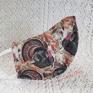 Face Mask Thanksgiving Turkey Handmade USA
